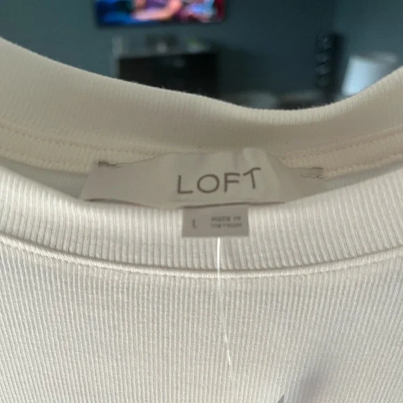 LOFT Ivory Knit Top - Picture 3 of 4